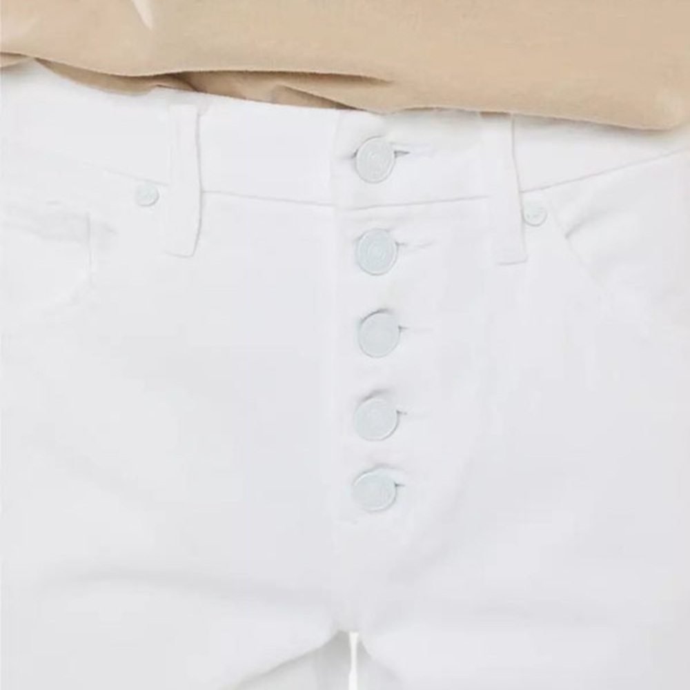 KanCan White Button Fly Fringe Women's Straight Leg Jeans Size 27 - Picture 10 of 15